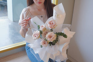 Bare Blush Rose Bouquet by Bamboo Green Florist, Penang, photo 3
