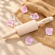 Personalised beech wood rolling pin with engraved name