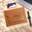 Personalised PU leather laptop sleeve with engraved name