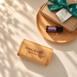 Personalised bamboo essential oil box with engraved name and glass roll-on bottle