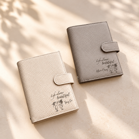 Personalised RFID top-grain leather passport holder with engraved name