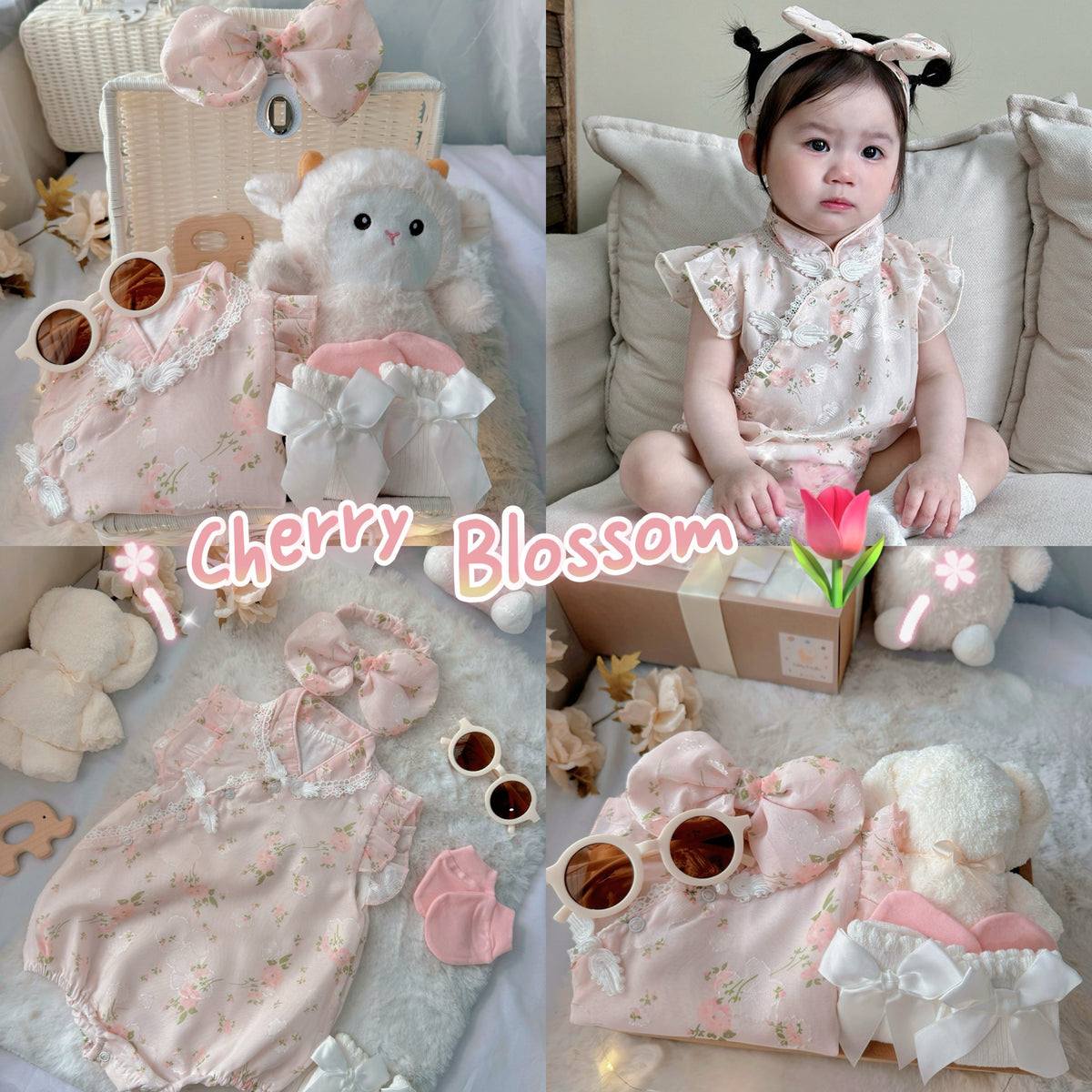 Cherry Blossom baby gift set for newborns and baby showers in Malaysia