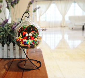 Chinese Wedding Couple preserved flower terrarium from another angle