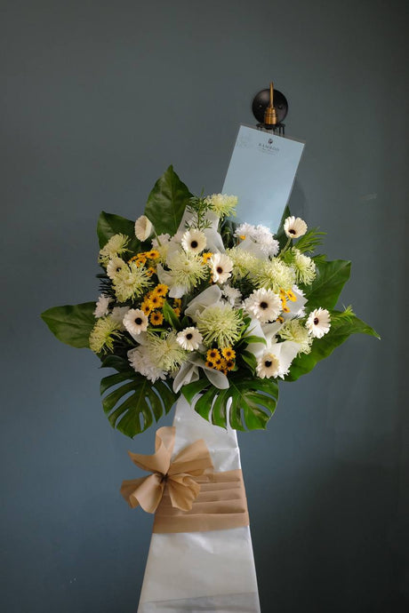 Comforting Thoughts Condolence Wreath by Bamboo Green Florist, Penang