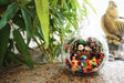 Family in Garden preserved flower terrarium