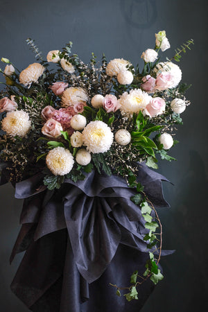 Fondness Time Condolence Wreath by Bamboo Green Florist, Penang, photo 2