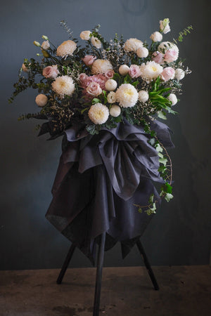 Fondness Time Condolence Wreath by Bamboo Green Florist, Penang, photo 3