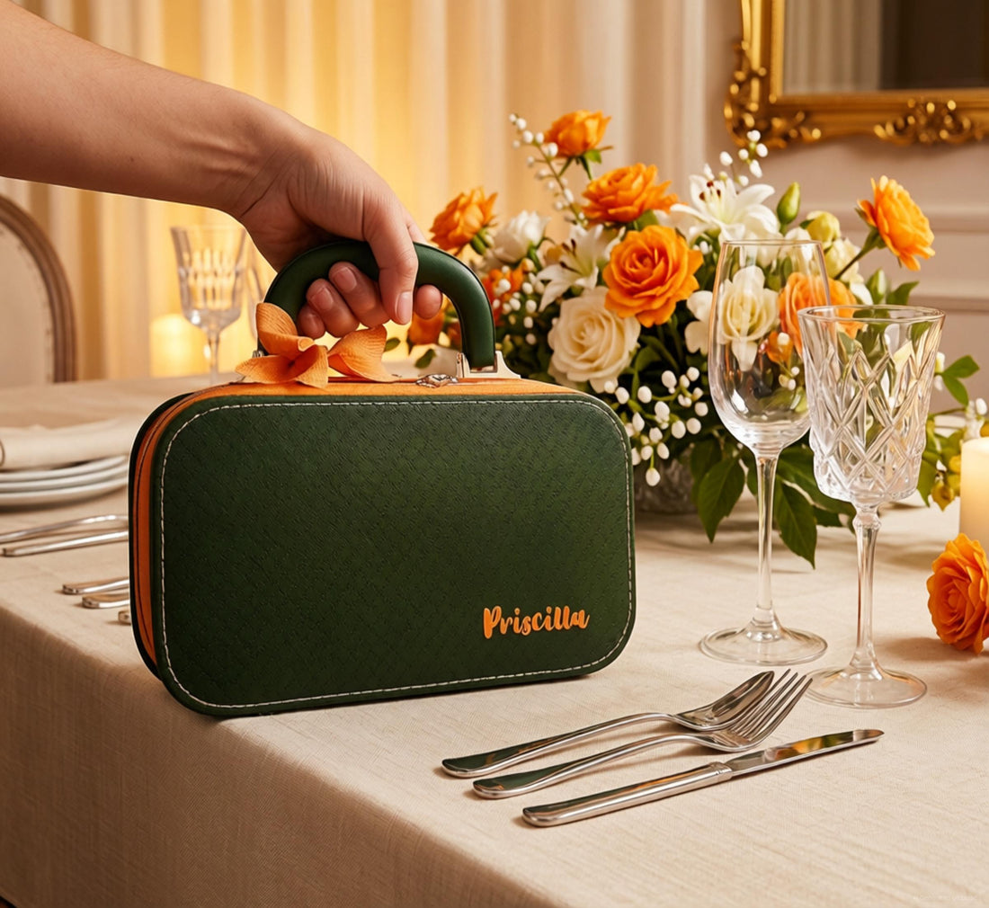 Portable Tea Bag (Orange and Green), included in Garden to Bath gift sets