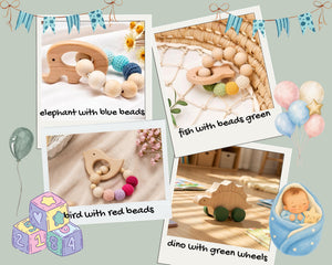 Wooden Teether, included in Garden to Bath gift sets