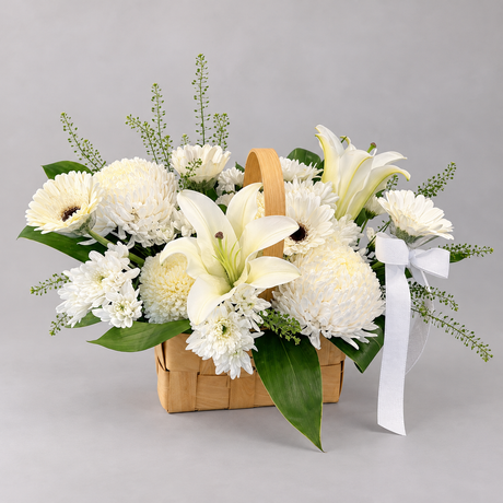 Alabaster Keepsake Condolence Flower Stand — complete product on a clean neutral background
