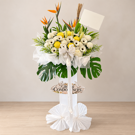 Whispering Angel Condolence Flower Stand — complete product on a clean neutral background