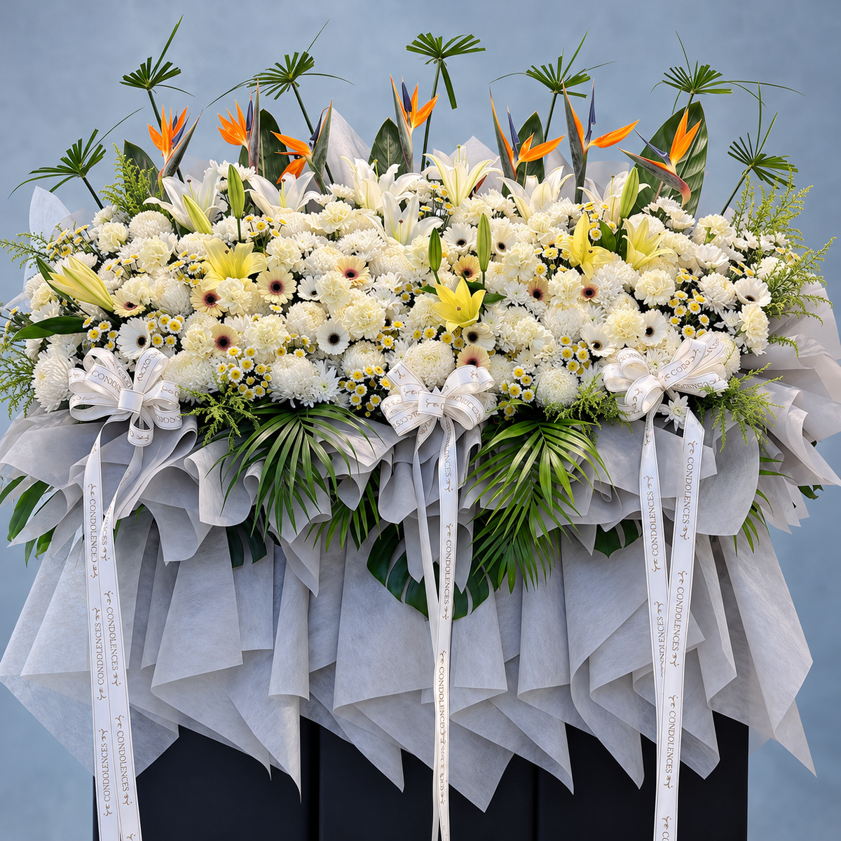 Sovereign Remembrance Condolence Flower Stand — close-up of product details