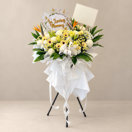 Citrine Sanctuary Condolence Flower Stand — complete product on a clean neutral background