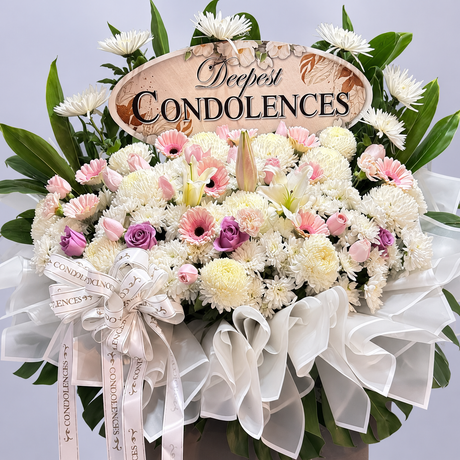 Verdant Legacy Condolence Flower Stand — close-up of product details