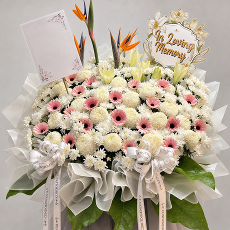 Summit Flight Condolence Flower Stand — close-up of product details