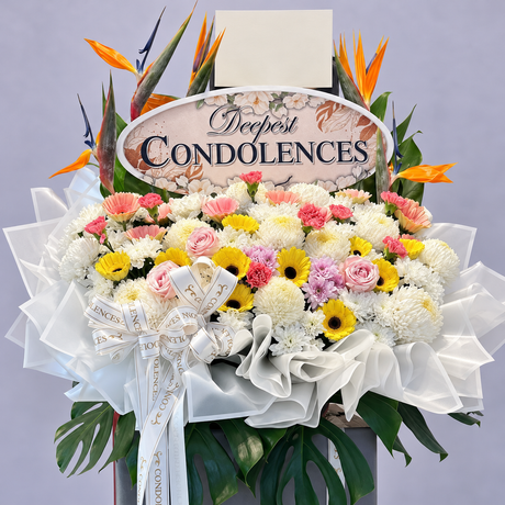 Avian Spires Condolence Flower Stand — close-up of product details
