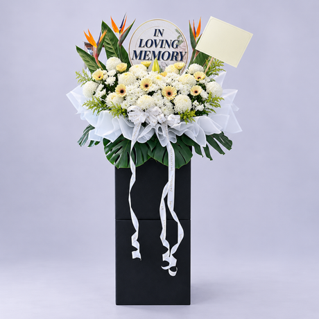 Vesper Medallion Condolence Flower Stand — complete product on a clean neutral background