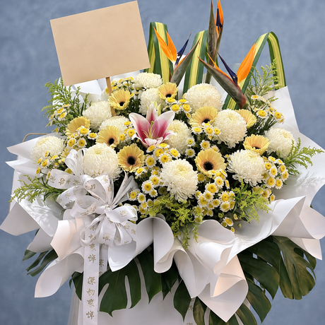 Liturgy Badge Condolence Flower Stand — close-up of product details