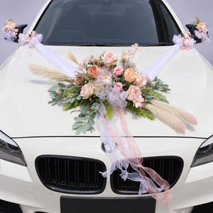 Alabaster Bridal Car Decorations — close-up of product details