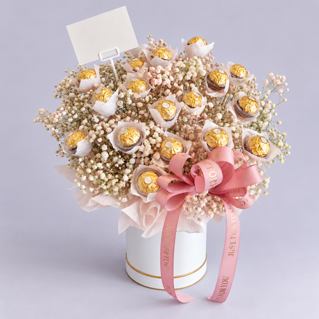 Nacreous Canister Chocolate Bouquet — complete product on a clean neutral background