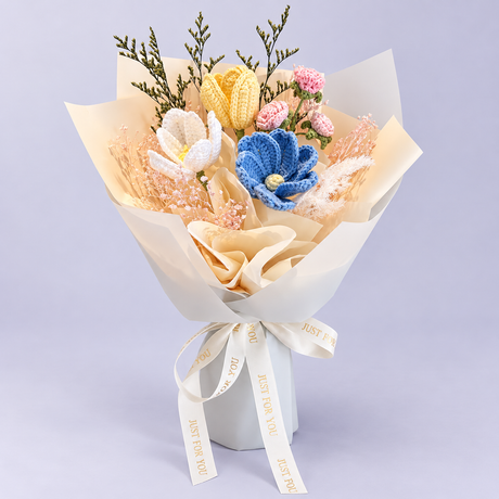 Lemon Berry Crochet Bouquet — complete product on a clean neutral background