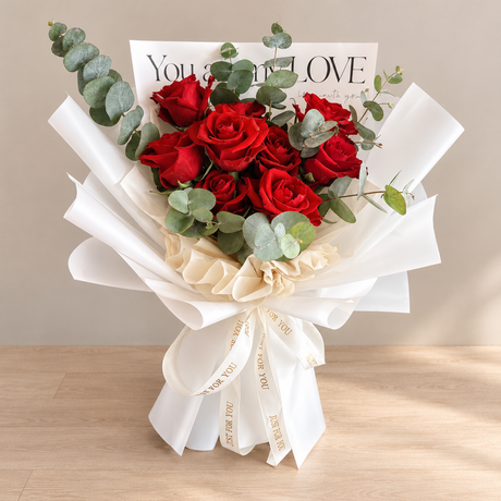 Crimson Romance Bouquet — complete product on a clean neutral background