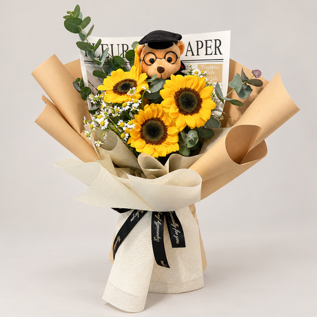 Bright Future Graduation Bouquet — complete product on a clean neutral background