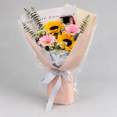 Bright Beginnings Graduation Bouquet — complete product on a clean neutral background