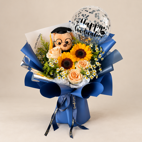 Ocean of Success Graduation Bouquet — complete product on a clean neutral background