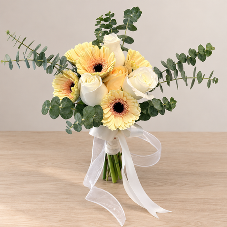 Lemon Meringue Bridal Bouquet — complete product on a clean neutral background