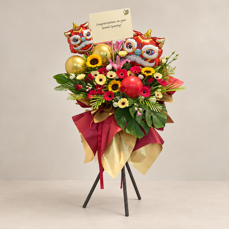 Golden Prosperity Dynasty Opening Flower Stand — complete product on a clean neutral background