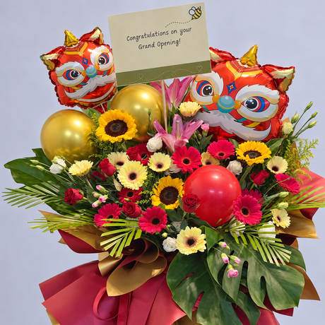 Golden Prosperity Dynasty Opening Flower Stand — close-up of product details