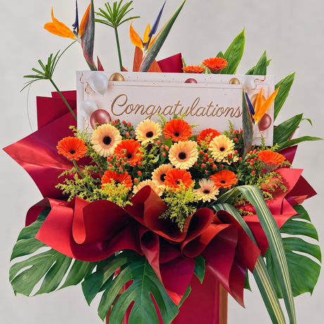Fiery Dynasty Bloom Opening Flower Stand — close-up of product details