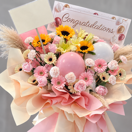 Aura of Prosperity (Balloons) Opening Flower Stand, close-up of product details