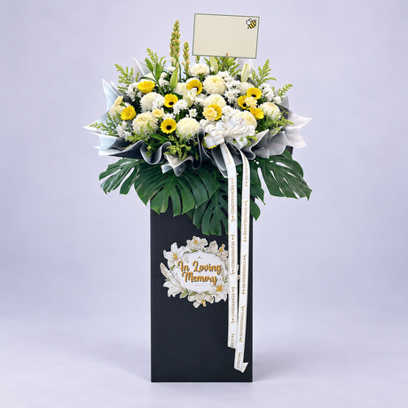 Whispering Solace Condolence Flower Stand — complete product on a clean neutral background