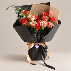 Amora Cappuccino Rose Bouquet — professional studio product photograph.