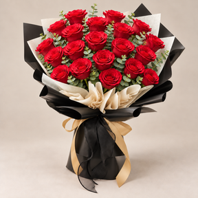 Amour Red Rose Bouquet — Statement size, illustrative preview.