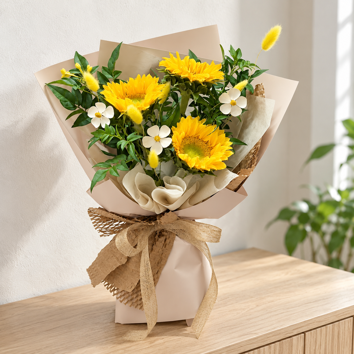Aspira Sunflower Bouquet — alternate full product photograph in a neutral interior.