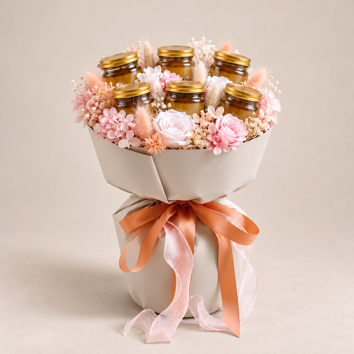 Birdnest Bouquet with Preserved Flowers — Full size, illustrative preview.