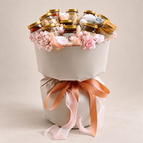 Birdnest Bouquet with Preserved Flowers — professional studio product photograph.