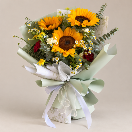 Lumi Sunflower Bouquet — professional studio product photograph.