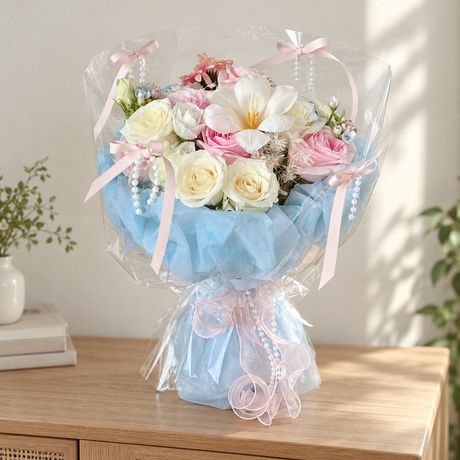 Parfum Rose & Tulip Bouquet — alternate full product photograph in a neutral interior.