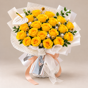 Shine Bright Yellow Rose Bouquet — Statement size, illustrative preview.