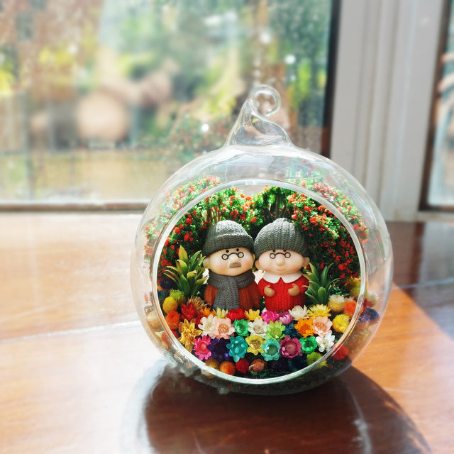 Grandparents preserved flower terrarium