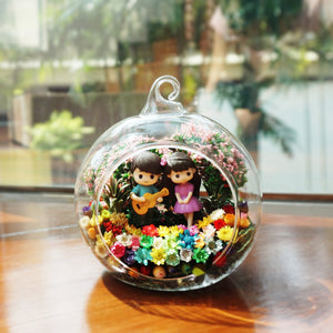 Guitar Serenade Couple preserved flower terrarium