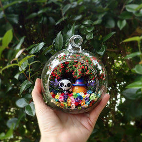 Halloween Skeleton preserved flower terrarium