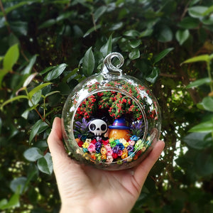 Halloween Skeleton preserved flower terrarium