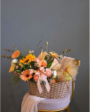 Health Secret Fruit & Flower Basket by Bamboo Green Florist, Penang
