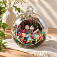 Elderly Couple with House Preserved Flower Terrarium styled in a natural home setting with clear glass and product details