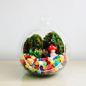 Mushroom Doll preserved flower terrarium